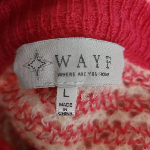 New WAYF Pink & Cream Striped Sweater L - Picture 6 of 8